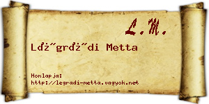 Légrádi Metta névjegykártya